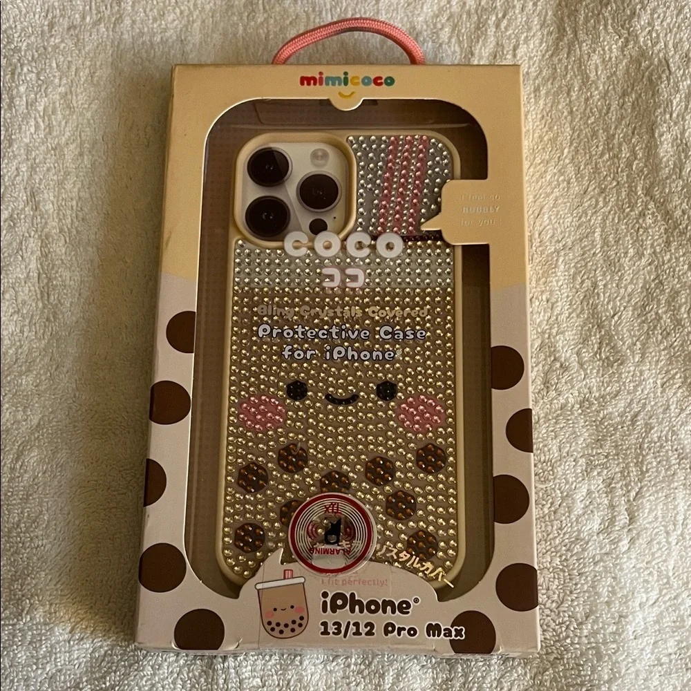 MIMI & COCO Gold and Pink Bling Case for iPhone 13/12 Pro Max